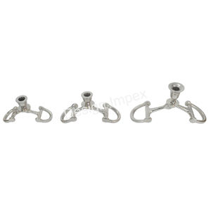 Soporte de vela Horse Bit, portavelas de aluminio de estilo ecuestre, candelabro de Metal con acabado de níquel para Decoración de mesa - Product Image 2
