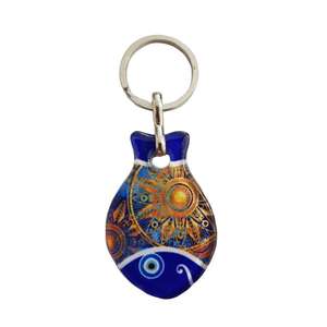 10x4cm Glass Ornament Metal <b>Key</b> <b>Chains</b> - Product Image 2