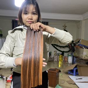 มัดผมแท้สีเปียโนผมตรงจากเวียดนามมัดผมมนุษย์100% ที่สุด - Product Image 1