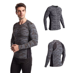 Venta al por mayor High Street Style satén compresión deporte camisas para Unisex más tamaño adelgazamiento activo gimnasio Fitness correr camisetas - Product Image 5