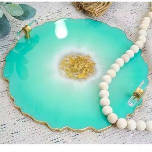 Dessous de verre de plateau de service en résine à 3 niveaux de designer fait à la main en bois de haute qualité personnalisé restaurant à la maison occasions de nourriture indienne - Product Image 1