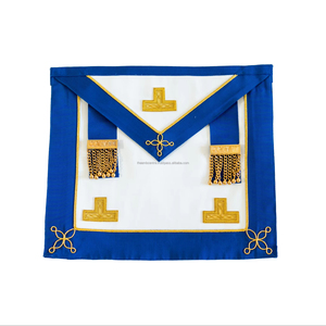 Tablier artisanal personnalisé de style provincial, Régalia maçonnique haut de gamme, Broderie en fils métalliques, Fabricant en gros de haute qualité - Product Image 4