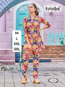 Conjunto de Cordón con Estampado Digital en Rayón Suave de Alta Calidad, Diseño Exclusivo de FABZONE, para Mujeres, Ropa Tradicional India - Product Image 3