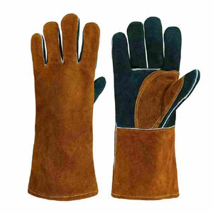 Gants de soudage à doigts entiers en cuir de vachette Conception unique Robuste Confortable Protection Respirant Poignées Gants de sécurité - Product Image 1