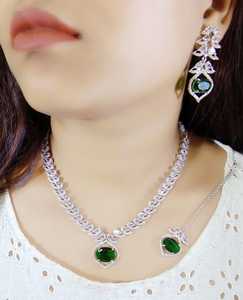 Conjunto de collar nupcial con pendientes, joyería india para mujer, piedras AD de alta calidad para boda y fiesta, joyería para mujer - Product Image 2