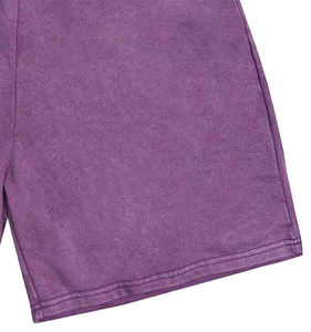 กางเกงขาสั้นผ้าฝ้ายถักเอวยางยืดพิมพ์ลายดวงดาวสำหรับผู้ชายกางเกงซักลายดาวสีม่วงแบบลำลองออกแบบได้ตามต้องการสไตล์สตรีทสูง - Product Image 6