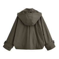 Veste d'automne tendance 2025, vêtements pour femmes, cape, veste coupe-vent à capuche, veste décontractée à manches courtes, veste à revers pour femmes