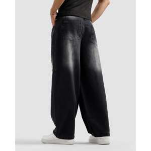 กางเกงยีนส์เอวสูงทรงแบ็กกี้ สโตนวอชเดนิม ขากว้าง สไตล์ฮิปฮอป สตรีทแวร์ ดีไซน์ลายปะติดแบบวาดมือ สำหรับฤดูหนาว - Product Image 5