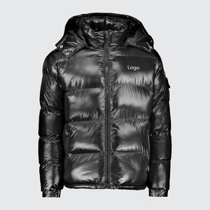 Logo personnalisé vente en gros de vêtements hommes imperméable bouffant en nylon veste avec capuche amovible vestes en duvet à bulles pour hommes - Product Image 1