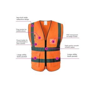 เสื้อกั๊กสะท้อนแสงมองเห็นได้ชัดเจนเสื้อแจ็กเก็ตชุดทำงานป้องกันไฟฟ้าสถิตย์มีความปลอดภัยสะท้อนแสงมองเห็นได้ชัดเจน - Product Image 6