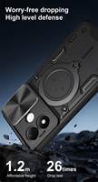 Étui de protection pour objectif avec fenêtre coulissante et support magnétique pour voiture pour Xiaomi 17T/17T Pro/Redmi Note 17 Pro Max/17 Pro/17C