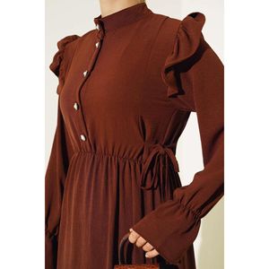 ชุดเดรสแอโรบินเอวยางยืดสีน้ำตาล - Product Image 3