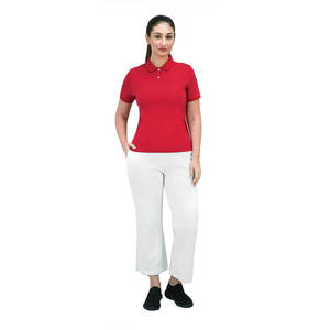 Custom Logo High Quality Breathable 100% Cotton Short Sleeve Casual Sport Slim Fit Women Polo Shirts Uniform for Wholesale - Product Image 1