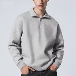 Sweat-shirts en polaire à demi-zip pour hommes, multicolores, surdimensionnés, col montant, fermeture éclair quart de tour, en vente en gros, OEM - Product Image 1