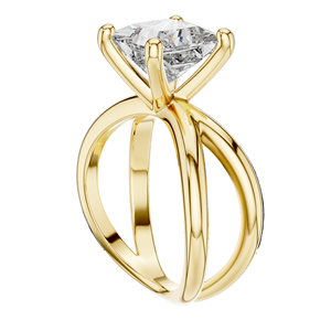 Bague en diamant de laboratoire taille princesse 3 carats pour femme, diamant CVD VVS-VS EF, or 18 carats, 14 carats, 10 carats et argent 925, rose, jaune, blanc - Product Image 3