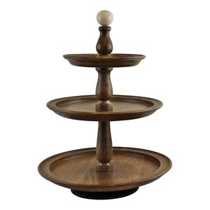 Support à gâteau imprimé en bois naturel de qualité antique avec support à gâteau de style ferme à haute finition pour hôtel et restaurant à domicile - Product Image 1