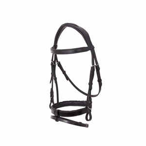 Bride de cheval en cuir fantaisie avec forme anatomique et bride de cheval en cuir réglable rembourrée en gros en cuir véritable - Product Image 6