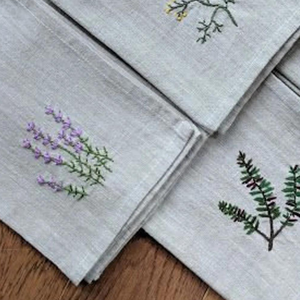 Serviettes en tissu de broderie serviettes de table lavables douces réutilisables pour la Table à manger OEM de dîner de famille de fête de mariage - Product Image 3