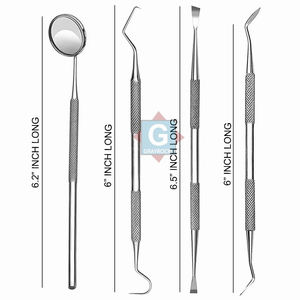 Juego de examen dental básico, 4 Uds., herramientas manuales de higiene de acero inoxidable para instrumentos quirúrgicos, juego de examen dental básico 4 - Product Image 3