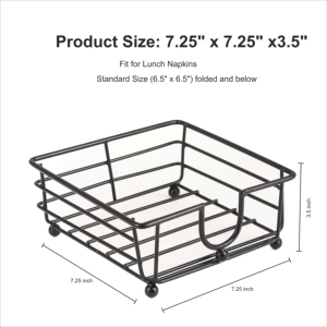ที่ใส่กระดาษเช็ดปากทรงสี่เหลี่ยมทำมือทันสมัยจากลวดโลหะสีดำ เหมาะสำหรับห้องนั่งเล่นและโต๊ะเครื่องแป้ง - Product Image 3