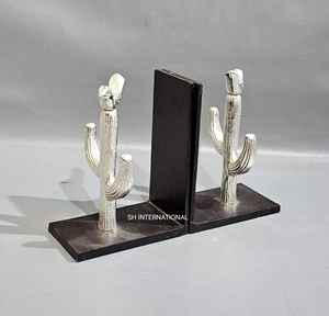 Organizador de escritorio de oficina moderno hecho a mano de alta calidad Sujetalibros de metal niquelado para uso decorativo Premium - Product Image 2