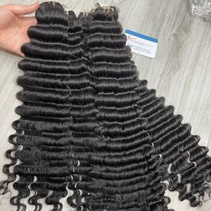 Extension de cheveux humains à ondulation profonde à la vapeur chaude, tissage machine, couleur noire naturelle, cheveux vietnamiens de haute qualité - Product Image 6