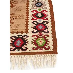 Tapis en laine beige marron classique Nayaab Paem-735, tissage plat, motif géométrique rectangulaire rayé, pelucheux, pour chambre à coucher, usage domestique - Jaipur ZA - Product Image 4