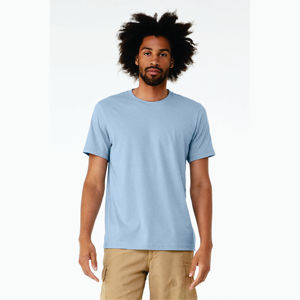 T-shirt unisexe à manches courtes bleu bébé chiné personnalisé OEM-52% coton Airlume, 48% poly, 4.2 oz - Product Image 1
