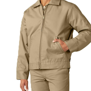 OEM personalizado hombres lona chaqueta de trabajo hombres Casual al aire libre Streetwear lavado Vintage Turn-Down Collar chaqueta de gran tamaño para los hombres - Product Image 1