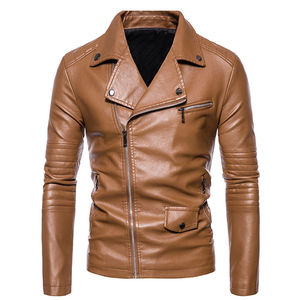 Chaqueta de Cuero para Hombre, Estilo Urbano, Elegante y Cómoda, Impermeable, Transpirable, Estilo Casual Elegante para Toda Ocasión - Product Image 1