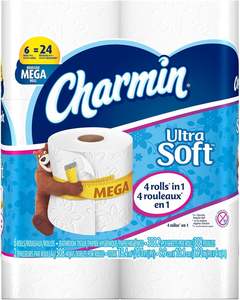 CharminUltra Soft Toilet <b>Paper</b>, Bath Tissue, Mega <b>Roll</b>, 6 Count - Product Image 5