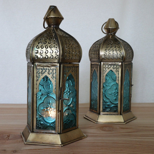Moroccan <b>Lantern</b> Hanging Lamp Handmade Metal & <b>Glass</b> Vintage Decorative Candle Holder <b>Lantern</b> For Weddings & Festivals - Product Image 4