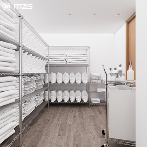 Fabricant OEM de rayonnages métalliques en fil de fer de Chine, rayonnages métalliques robustes multi-niveaux pour l'organisation du linge d'hôtel - Product Image 2
