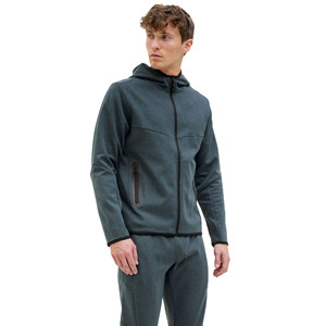 Survêtement pour homme avec fermeture éclair intégrale, 100% coton molletonné, imprimé, jogging deux pièces, vêtements de sport d'hiver - Product Image 3