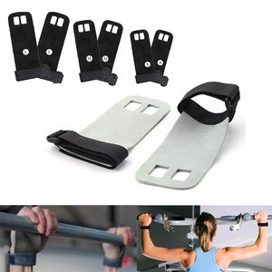 Poignées de gymnastique à 2 trous de protection de la paume en cuir respirant durable pour l'haltérophilie et l'entraînement sportif - Product Image 2