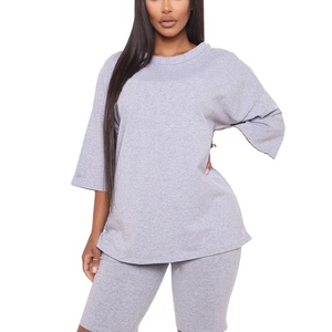 Nuevo Conjunto Casual de 2 Piezas para Mujer, Color Sólido, Cuello Redondo, Manga Corta, Estilo Urbano, Spandex/Poliéster, Anti-Pilling, Largo a Media Pantorrilla - Product Image 3