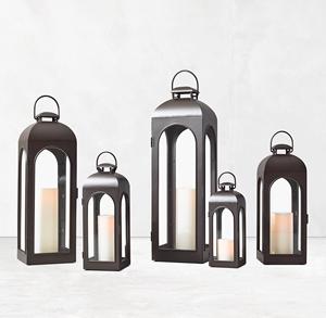 3 Piece Metal <b>Lantern</b> Tabletop Candleholder Outdoor Brown Finished Metal <b>Lantern</b> for Home & Hotel <b>Christmas</b> Decoration - Product Image 1