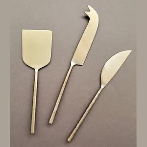 Juego de cuchillos para queso de diseño elegante para hoteles, herramientas para cortar queso de acero inoxidable con baño de cobre para bodas y cenas de lujo - Product Image 2