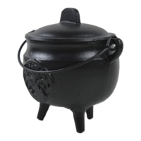 Chaudron en fonte arbre fumage brûleur d'encens rond couleur noire intérieur/extérieur décoration de la maison utilisation aromatique