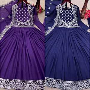 Lancement d'un nouveau modèle de robe de soirée et de bas de robe Dupatta Beautiful Sequence Work Functional Wear Trending Dress Readymade - Product Image 4