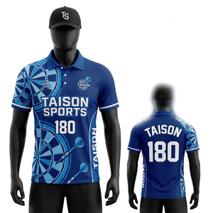 Mens Professional <b>Dart</b> Jersey 190 GSM Quick Dry Polyester Fabric Blue Geometric Panels Custom Sublimation Team Shirt - Product Image 5