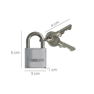Lucchetto in Acciaio Inossidabile, Archetto Standard, 30mm. - Product Image 2