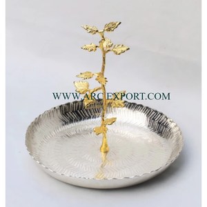 Bol décoratif moderne à l'intérieur plaqué or à l'extérieur bol en métal de couleur noire maison et cuisine vaisselle bol et plat de service alimentaire - Product Image 6