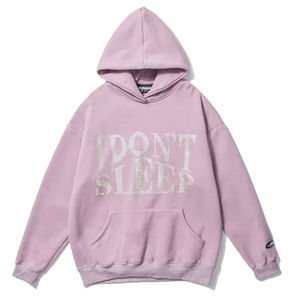 เสื้อฮู้ดสำหรับผู้ชายทรงหลวมมีฮู้ดติดโลโก้พลอยเทียมสำหรับผู้ชายทรงหลวมโอเวอร์ไซส์2025 400ออกแบบได้ตามต้องการ - Product Image 1