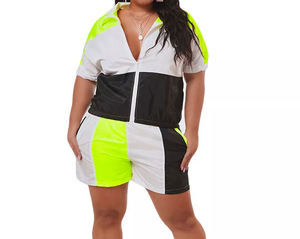 Conjunto Deportivo de Pantalones Cortos y Chaqueta Cortavientos de Poliéster para Mujer, para Correr, con Cremallera y Secado Rápido 2026 - Product Image 3