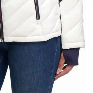 Chaqueta Acolchada Blanca para Mujer 2026, Chaqueta con Cierre Completo, Prenda Exterior con Capucha, Nailon Ecológico de Alta Calidad, Servicio OEM - Product Image 6