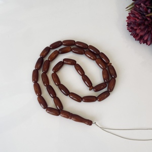 Ancien chapelet islamique en ambre baltique allemand, 33 perles, ambre baltique naturel - Product Image 2
