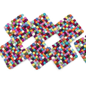 Sous-verres en feutre à motif coloré de Style classique Sous-verres décoratifs pour la maison en laine pour tapis et tampons de Table de cuisine - Product Image 1