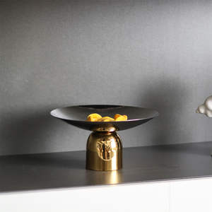 Metal Decorative Fruit Bowl Tray with Stand for Dining Table Kitchen Counter <b>Home</b> <b>Decor</b> <b>Gift</b> Hotel Restaurant Display Center Set - Product Image 2