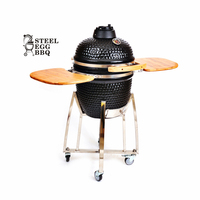 SEB KAMADO 18 Zoll Stahl Kamado Grill BBQ Outdoor Komado Grill Eingebauter Grill für Außenküche Ovaler Kamado